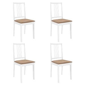 Chaise Bois Salle A Manger Blanc Et Creme 4 6