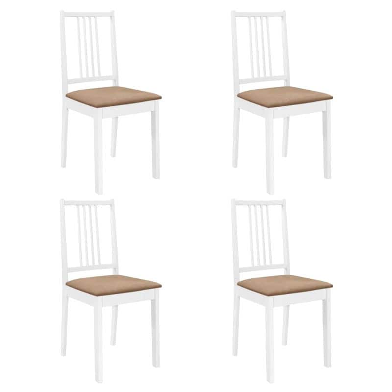 Chaise Bois Salle A Manger Blanc Et Creme 4 6