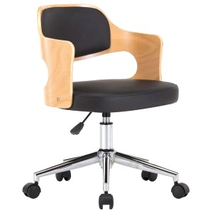 Chaise De Bureau Design Noir Et Marron 11