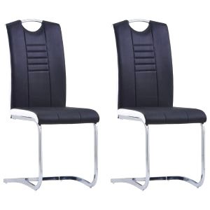 Chaise En Similicuir Noir 2 5