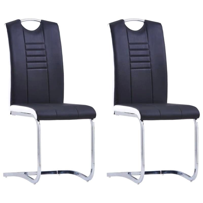 Chaise En Similicuir Noir 2 5