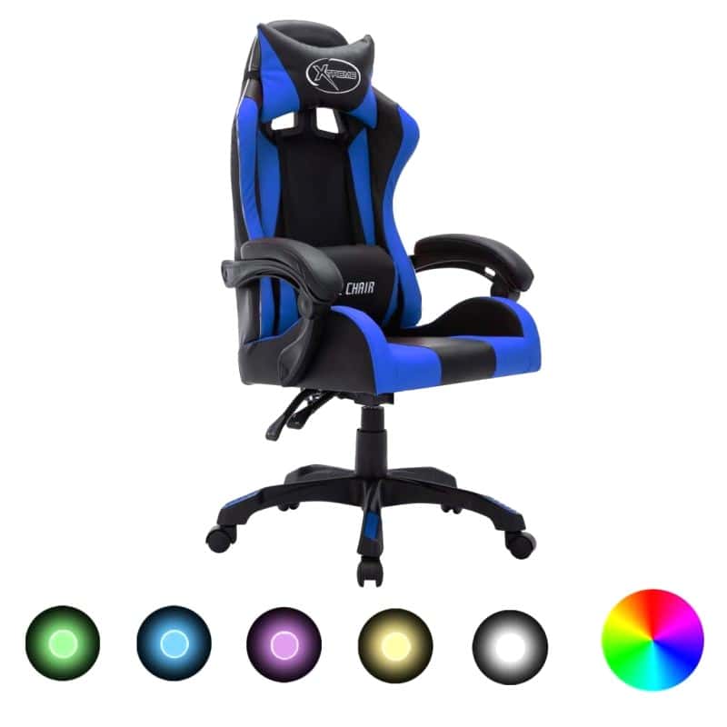 Chaise Gaming Led Bleu 11
