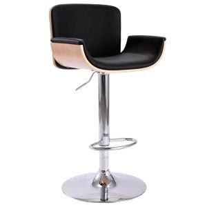 Chaise Haute Bar Noir Et Marron Fonce 11