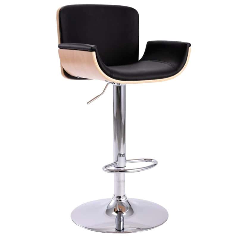 Chaise Haute Bar Noir Et Marron Fonce 11