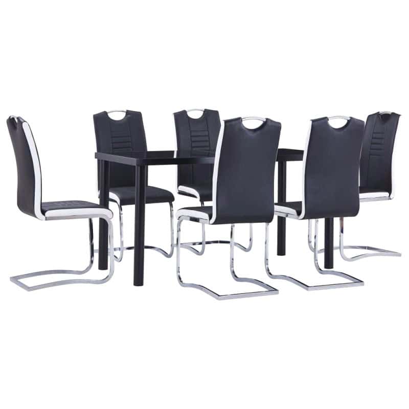 Ensemble Table Et Chaise 6 Personnes Noir 11